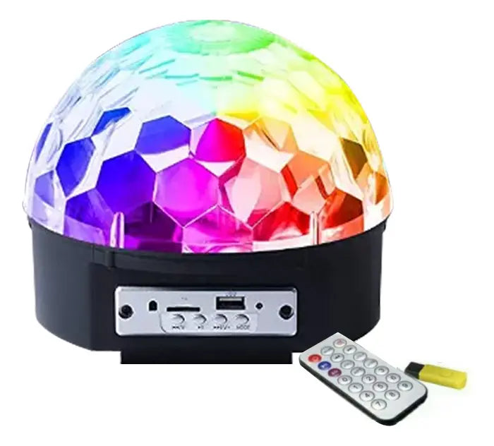 BOLA DISCO RÍTMICA LED PARA FIESTAS - LUCES RGB CON EFECTO CARRETE