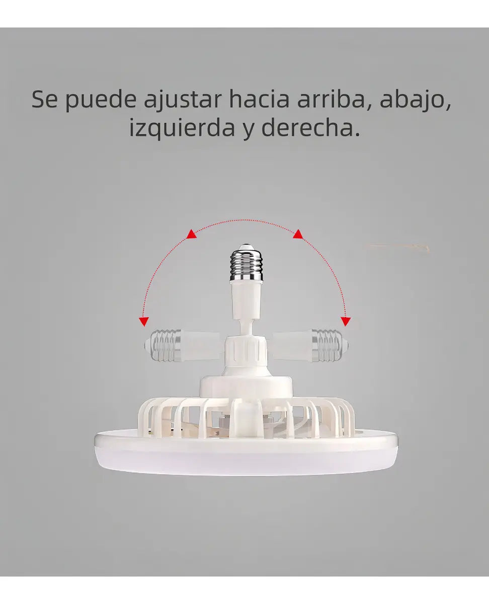 FOCO LÁMPARA LED VENTILADOR DE TECHO CON BASE GIRATORIA