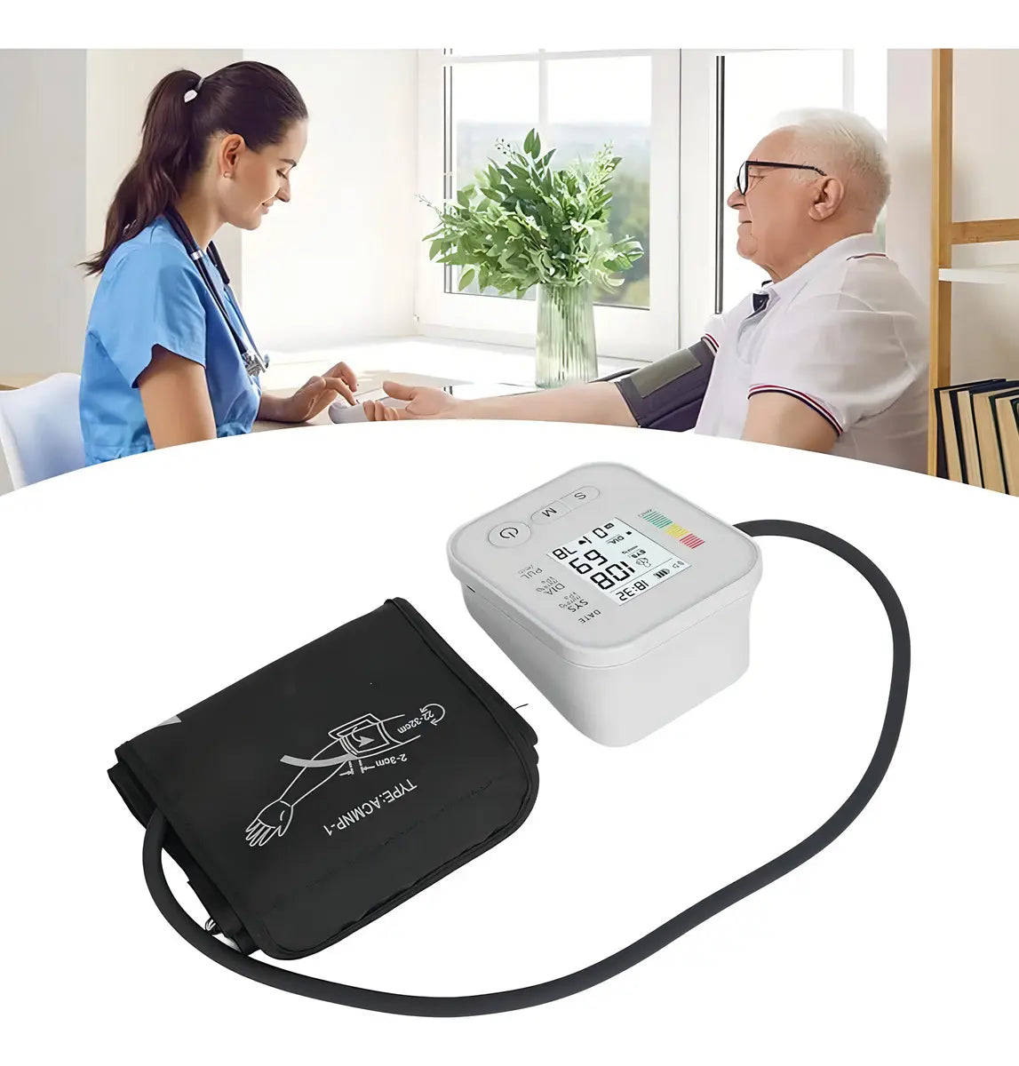 TENSIÓMETRO DIGITAL DE BRAZO AUTOMÁTICO CON PANTALLA LCD