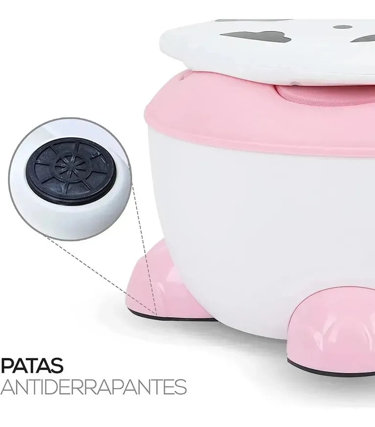 PELELA BACINICA BAÑO INFANTIL VAQUITA CON COJÍN BLANDO -COLOR ROSA