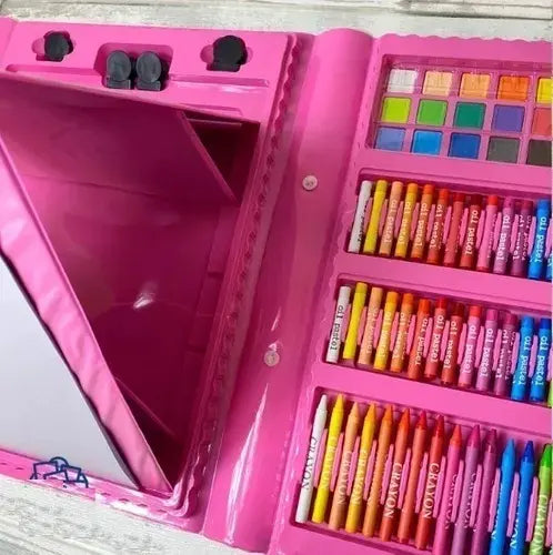 SET DE DIBUJO Y PINTURA 208 PIEZAS PORTÁTIL PARA NIÑOS