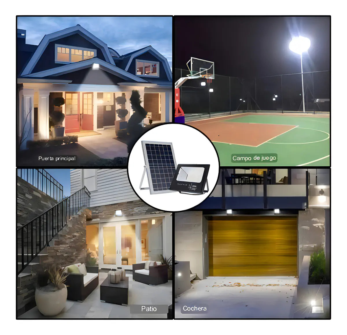FOCO SOLAR LED 600W BLANCO FRÍO IMPERMEABLE EXTERIOR ALTA POTENCIA