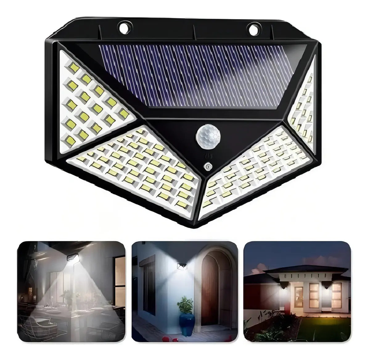 PACK 4 APLIQUES LÁMPARA SOLAR EXTERIOR 100 LED CUADRADO
