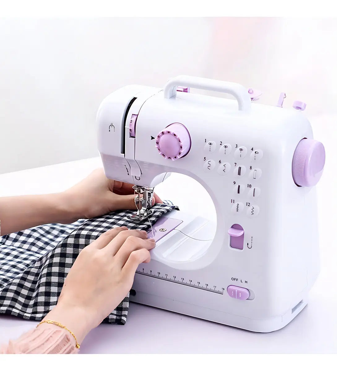 MÁQUINA DE COSER PORTÁTIL 12 PUNTADAS CON PEDAL