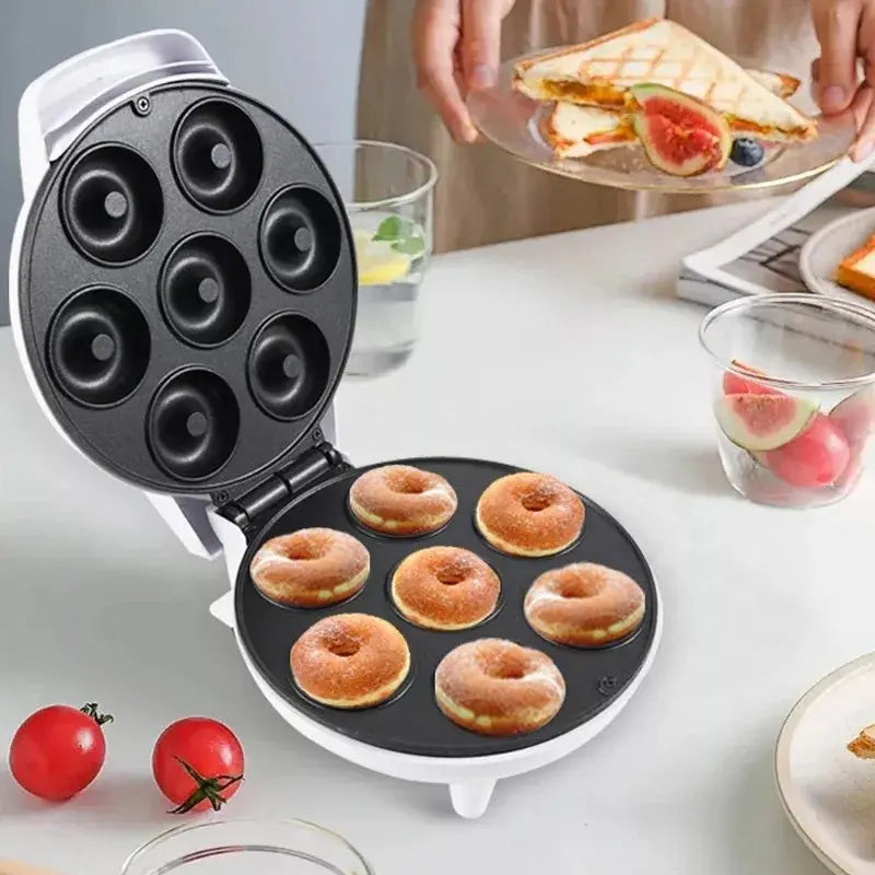MÁQUINA ELÉCTRICA MINI DONAS ANTIADHERENTE 7 DONUTS