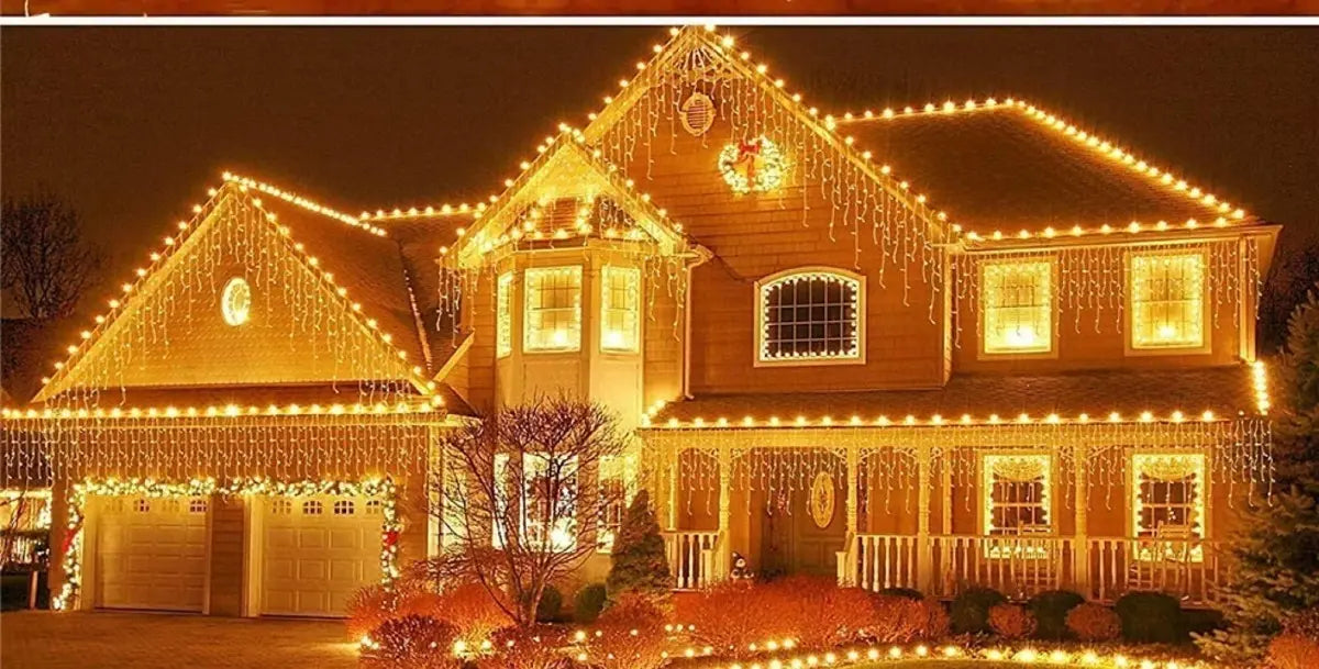 GUIRNALDA SOLAR 20 METROS 200 LED CÁLIDA NAVIDAD