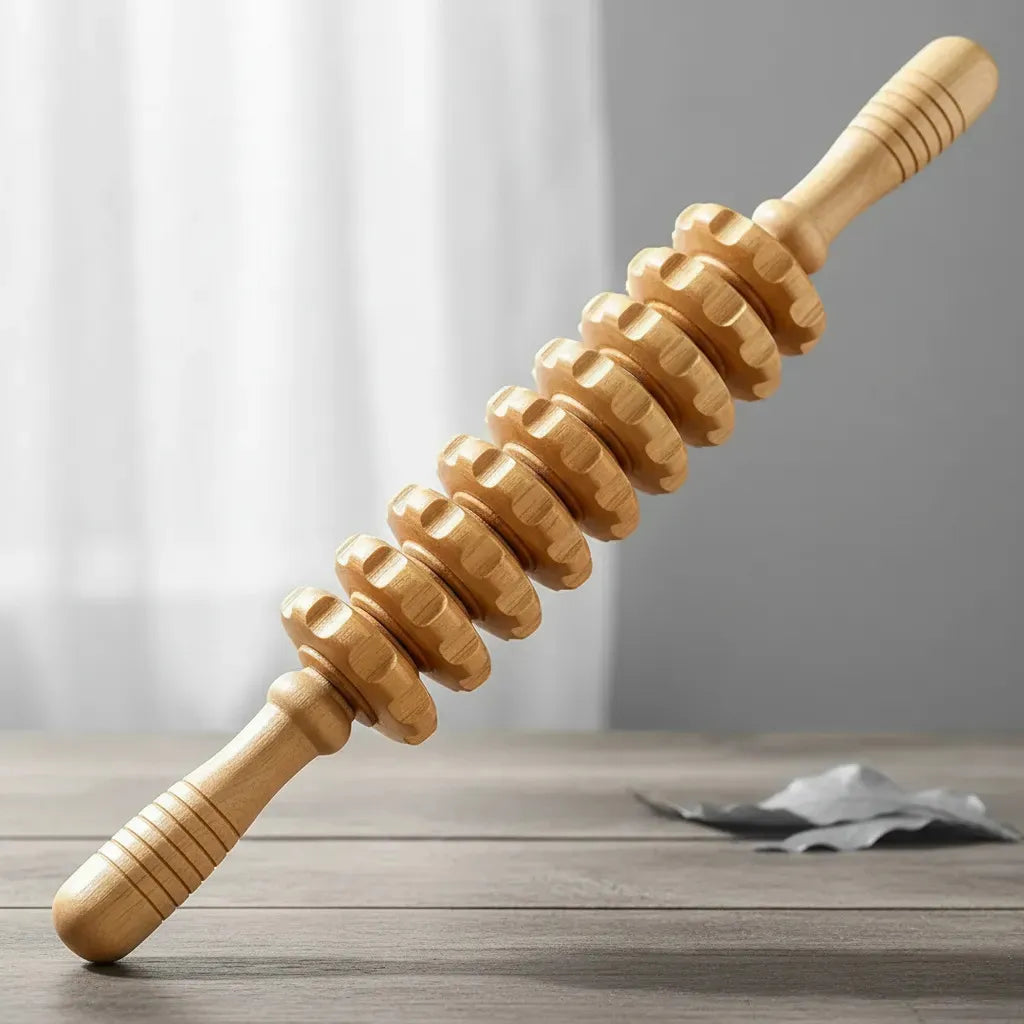 SET 6 RODILLOS MADEROTERAPIA MASAJE CORPORAL DE MADERA