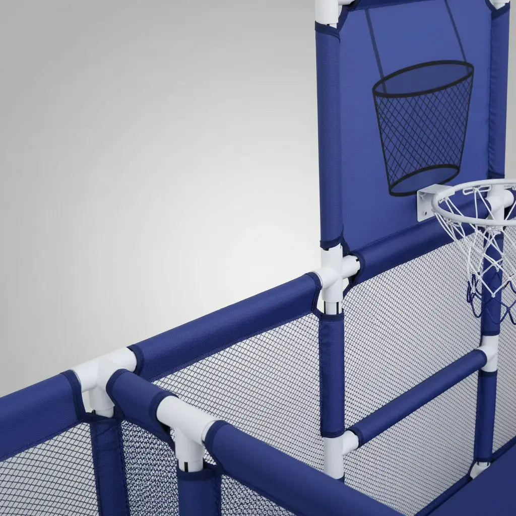 CORRAL SEGURIDAD BEBÉ 180CM MULTIFUNCIONAL CON ARO BASKETBALL Y ARCO FÚTBOL