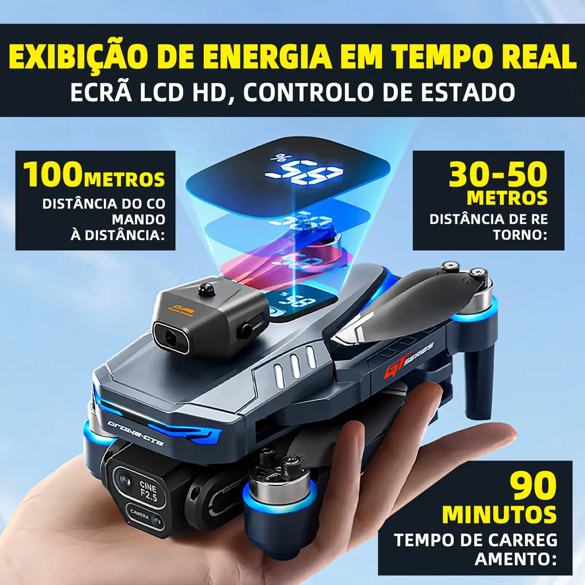DRONE SJRC GT8 PROFESIONAL 8K HD GPS + CÁMARA DUAL + 2 BATERÍAS