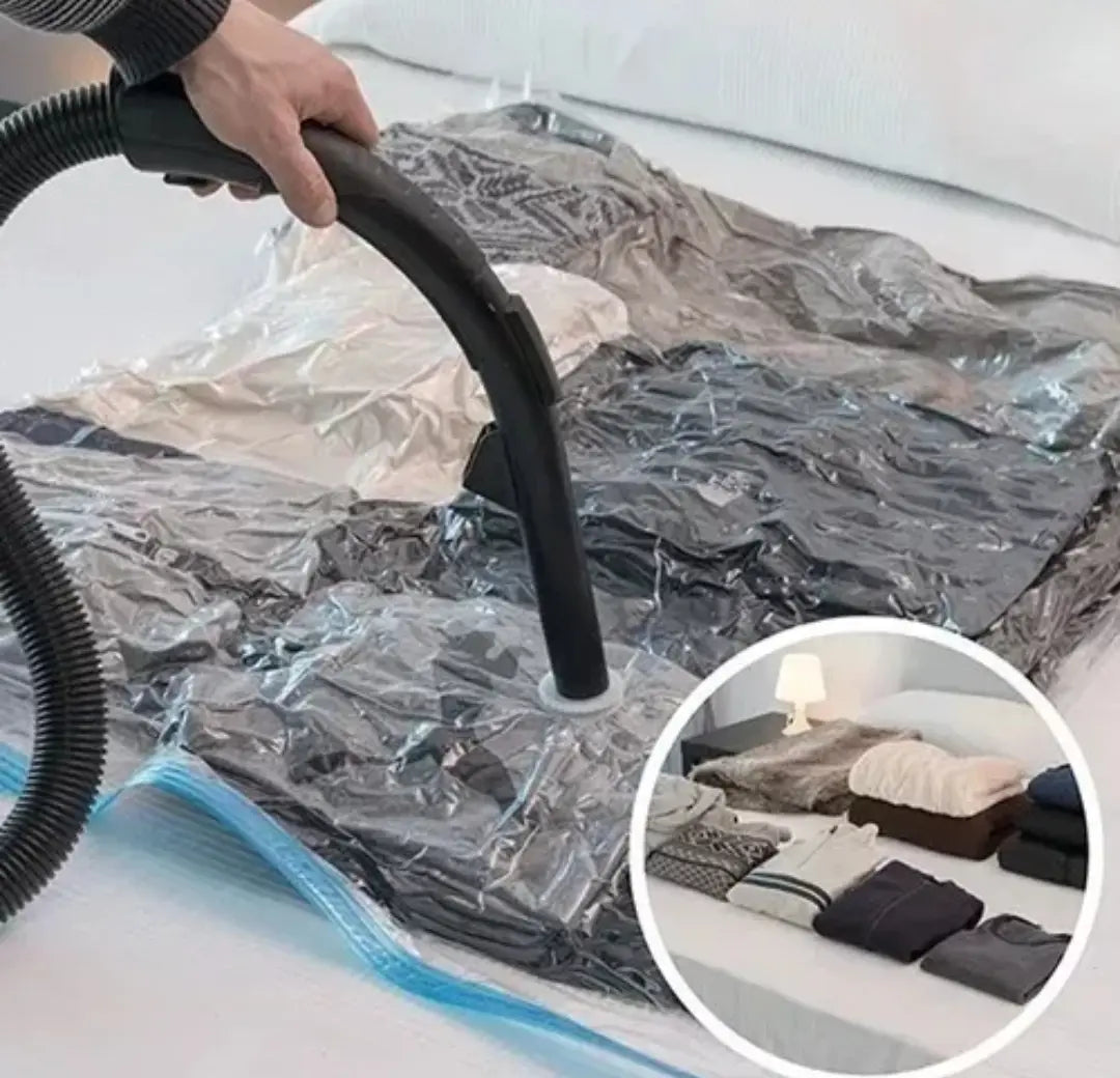 PACK X12 BOLSAS AL VACÍO PARA COMPRIMIR ROPA 50X60CM -AHORRA ESPACIO FÁCILMENTE