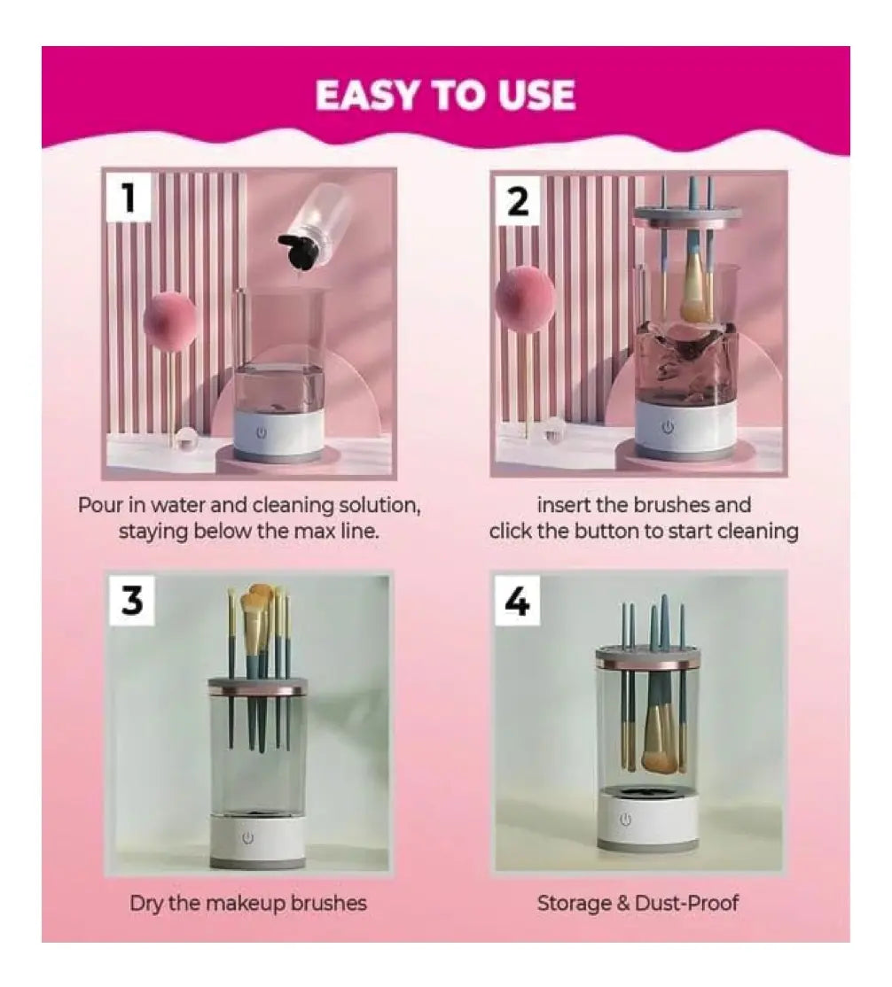 LIMPIADOR DE BROCHAS DE MAQUILLAJE ELÉCTRICO USB