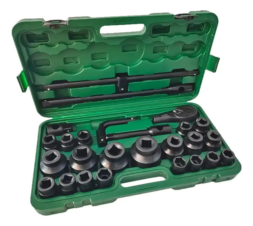 SET DADOS DE IMPACTO 1" Y 3/4" PROFESIONAL 26 PIEZAS