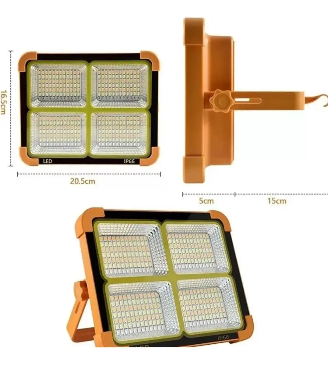 FOCO SOLAR REFLECTOR LED 1000W IP66 RECARGABLE