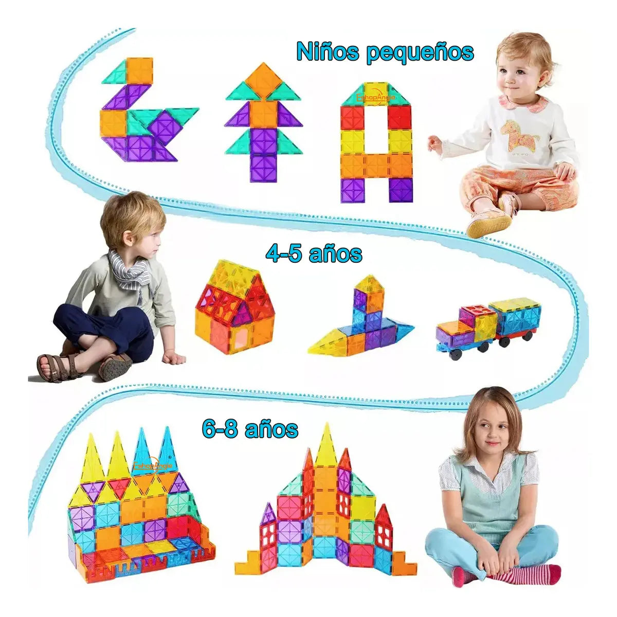 JUEGO DE BLOQUES DE CONSTRUCCIÓN MAGNÉTICOS 3D 100 PIEZAS