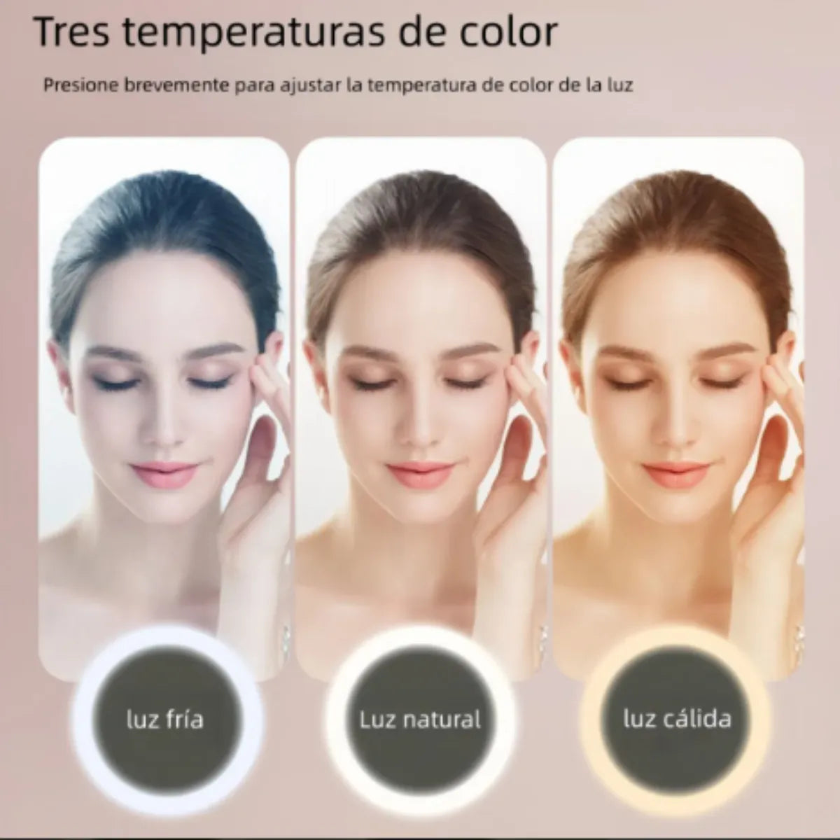 MALETA ORGANIZADORA DE MAQUILLAJE PORTÁTIL CON ESPEJO LED - COLOR NEGRO