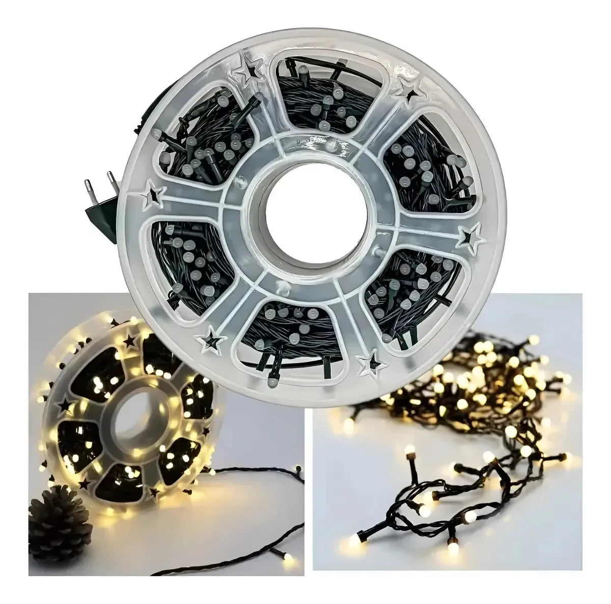 ROLLO DE LUCES LED 50 METROS A CORRIENTE LUZ CÁLIDA - DECORACIÓN NAVIDAD INTERIOR Y EXTERIOR