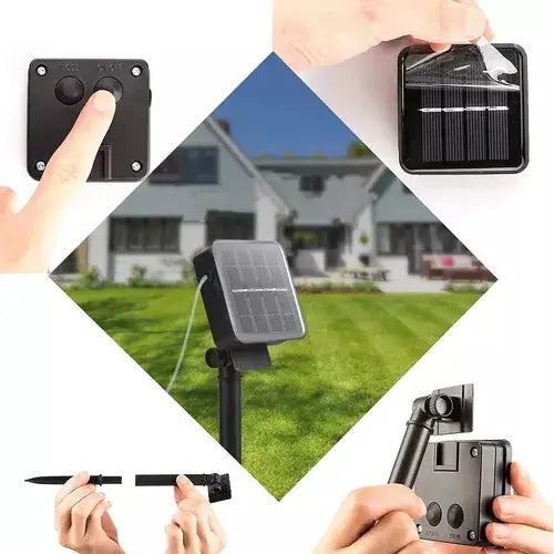 GUIRNALDA SOLAR LED 30 GOTAS LUZ CÁLIDA AMARILLA 6,5 METROS IP65 PARA EXTERIOR
