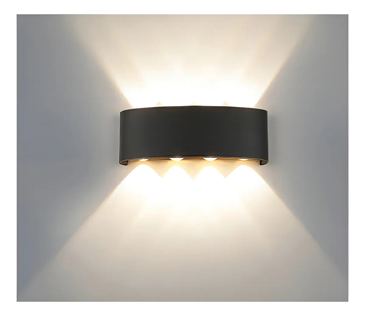 APLIQUE LED EXTERIOR DE PARED 8W LUZ CÁLIDA 3500K -NEGRA