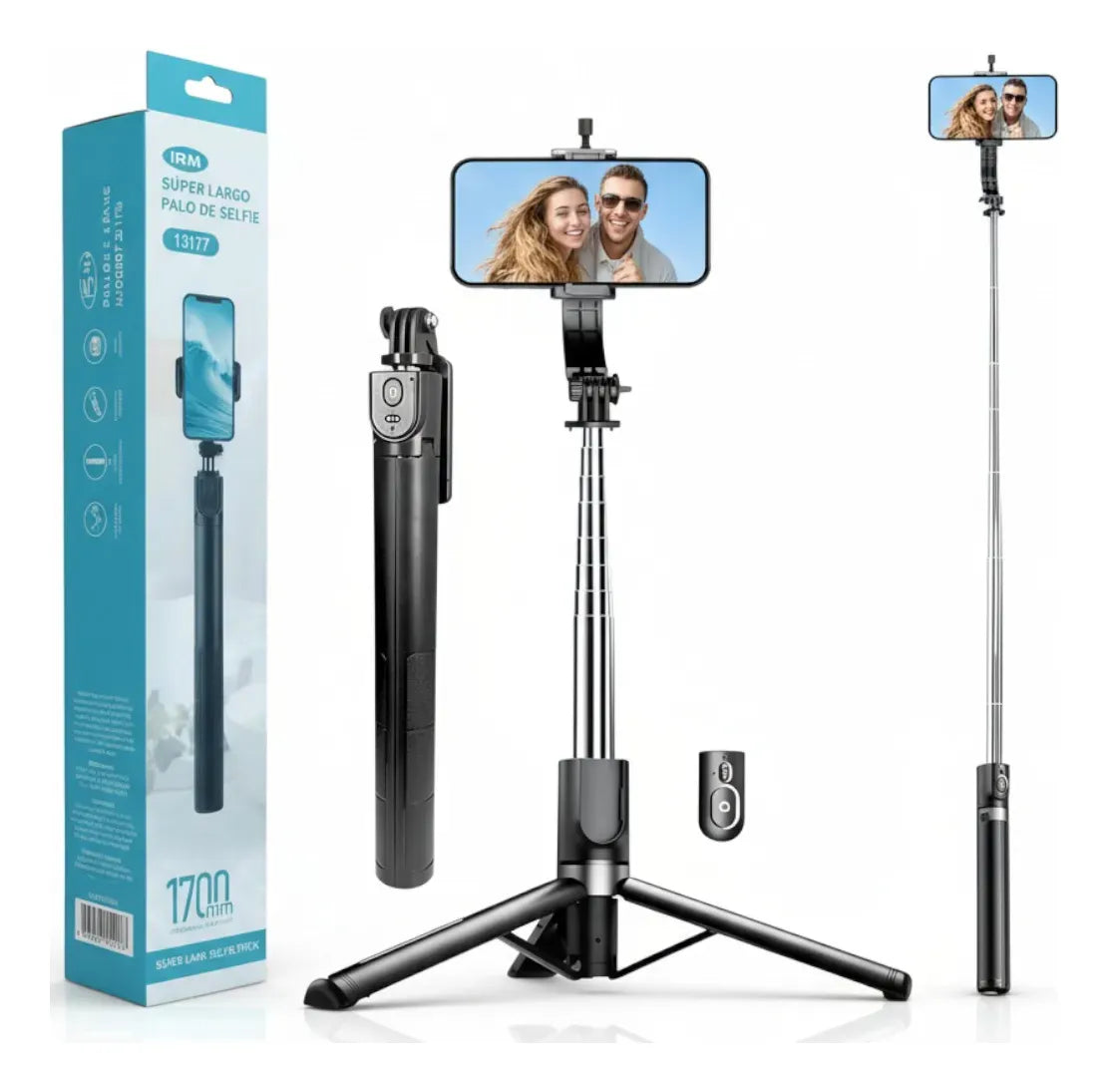 TRÍPODE CELULAR PALO SELFIE 170 CM BLUETOOTH CON CONTROL REMOTO
