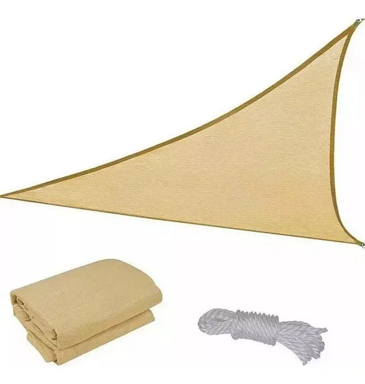 VELA MALLA SOMBRA TRIANGULAR 3,5X3,5X3,5 M - DORADO
