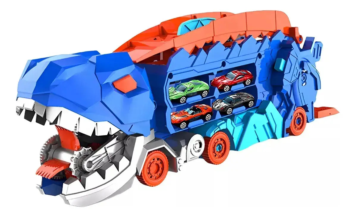 MINICAMIÓN DINOSAURIO CON 8 COCHES DE JUGUETE
