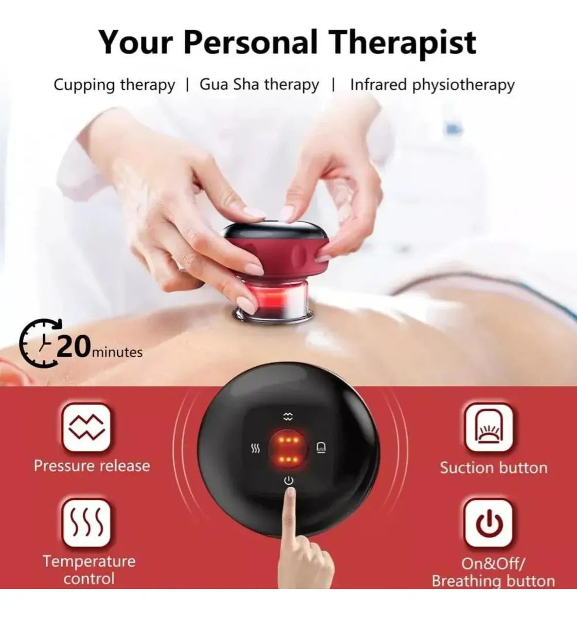 VENTOSA ELÉCTRICA CON MASAJE PARA TERAPIA CORPORAL Y ALIVIO MUSCULAR