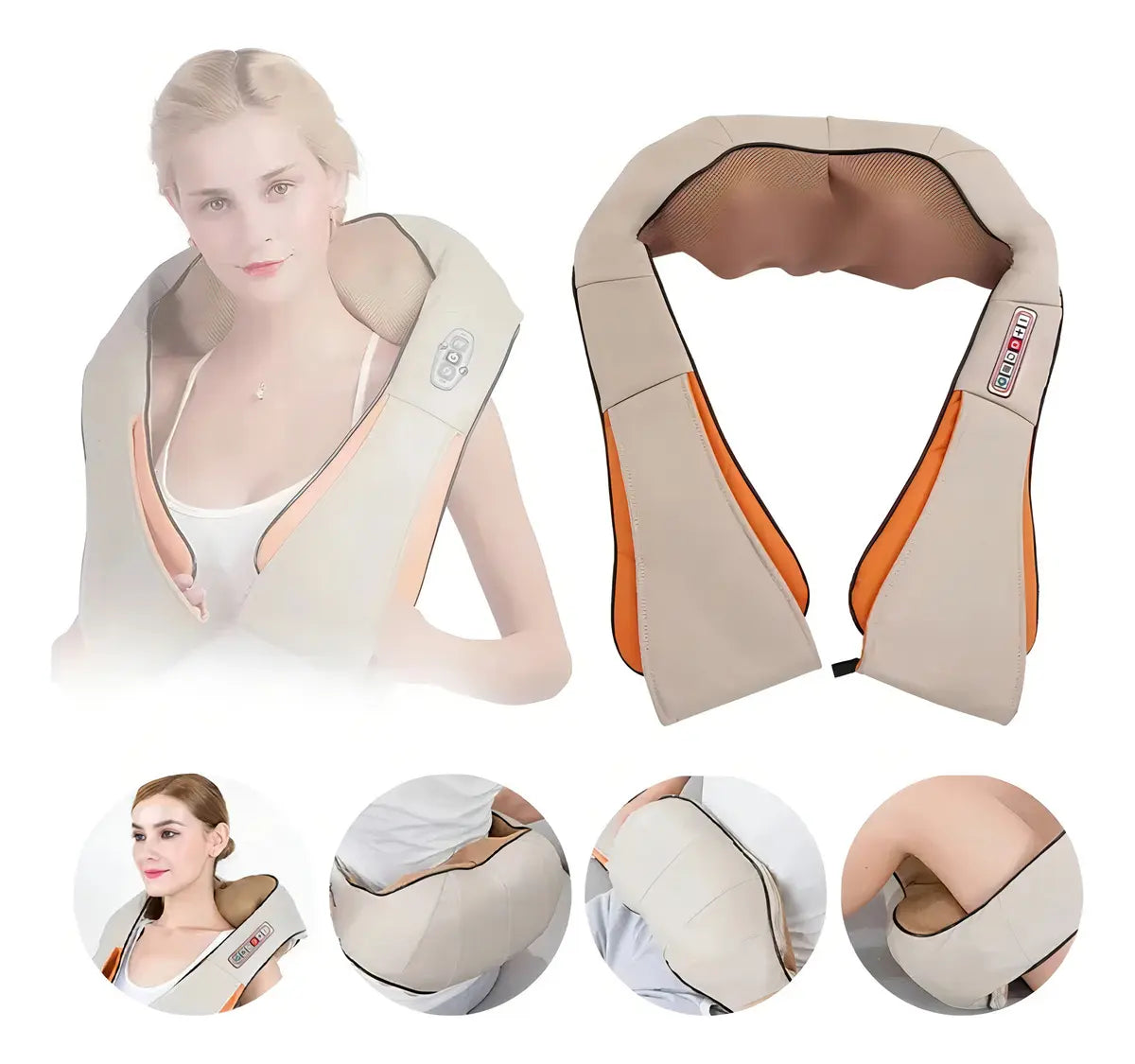 MASAJEADOR ELÉCTRICO PARA HOMBROS, CUELLO Y ESPALDA - ALIVIO Y RELAJACIÓN TOTAL