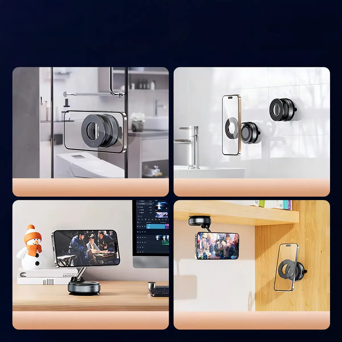 BASE CELULAR MAGNÉTICA CON VENTOSA ULTRA FUERTE PARA AUTO