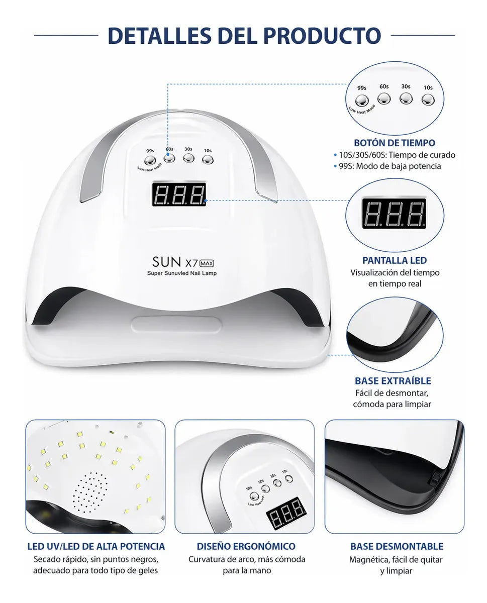 SECADOR DE UÑAS UV/LED PROFESIONAL 180W - LÁMPARA PARA MANICURE