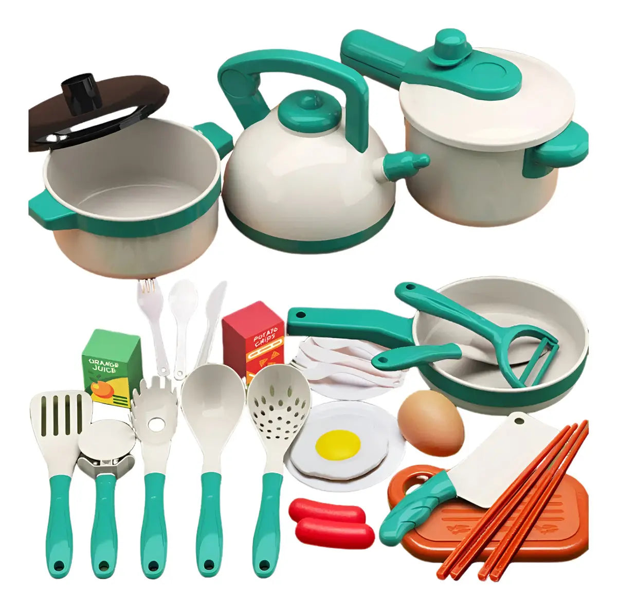 SET COCINA JUGUETE OLLAS Y UTENSILIOS 31 PIEZAS