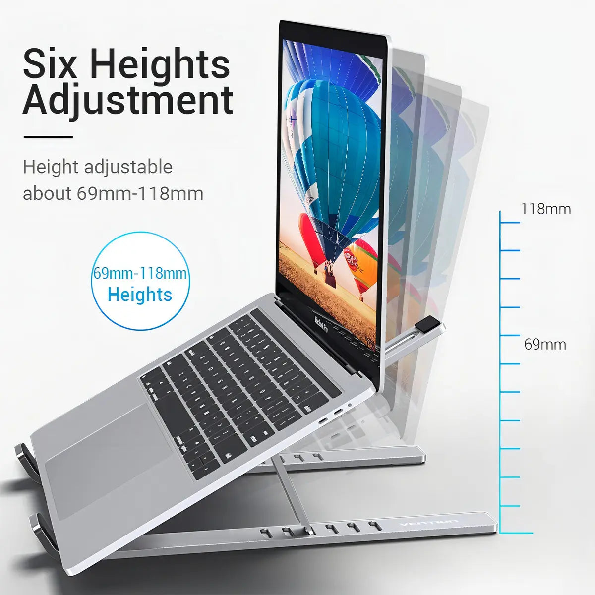 SOPORTE AJUSTABLE LAPTOPDESK PARA NOTEBOOK - ALUMINIO PLEGABLE PREMIUM