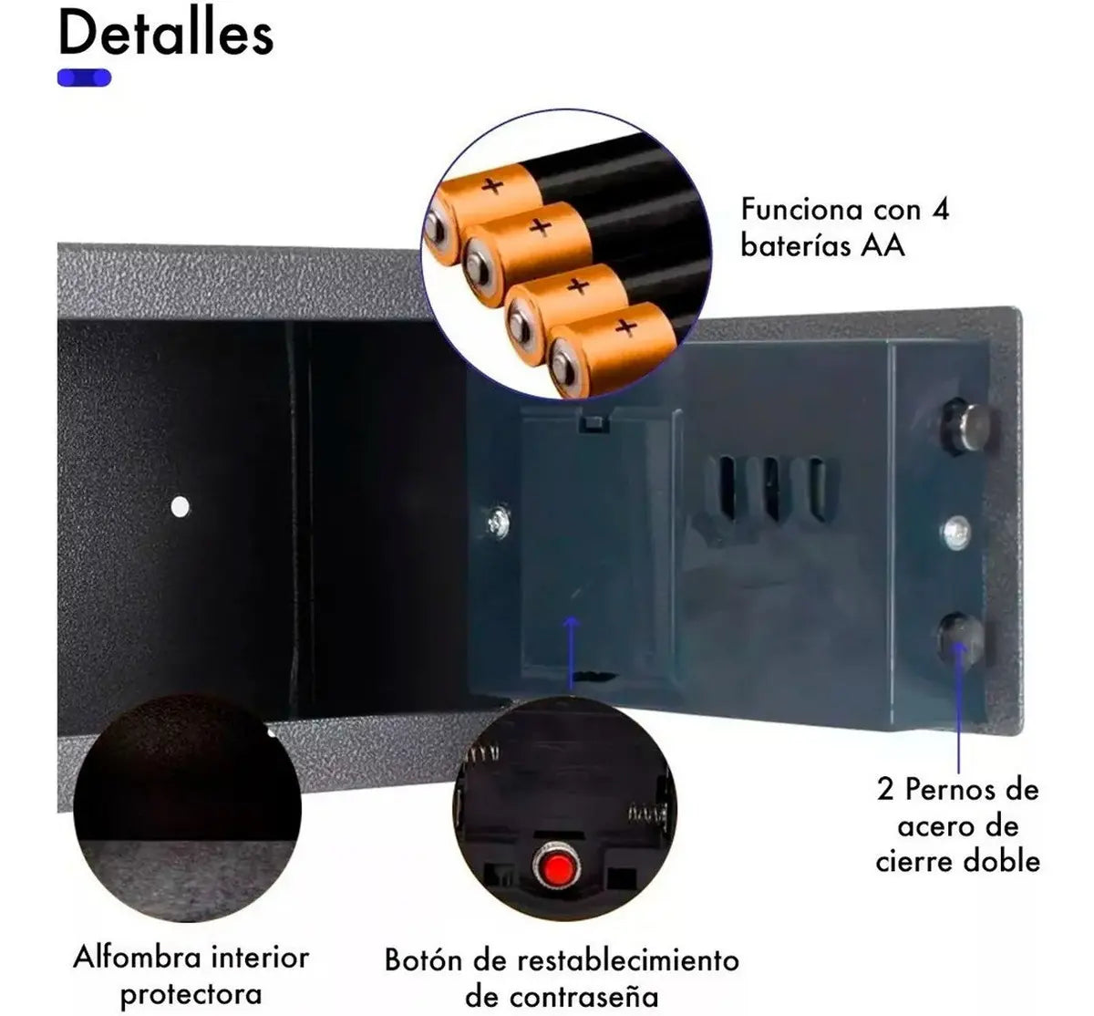 CAJA FUERTE DE SEGURIDAD ELECTRÓNICA CON COMBINACIÓN Y LLAVE