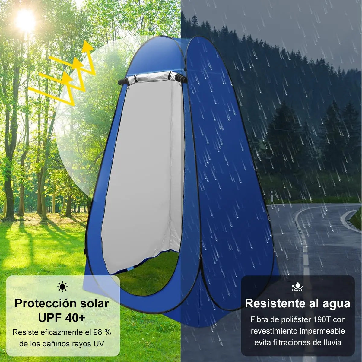CARPA CAMPING PORTÁTIL PARA BAÑO VESTIDOR 1 PERSONA