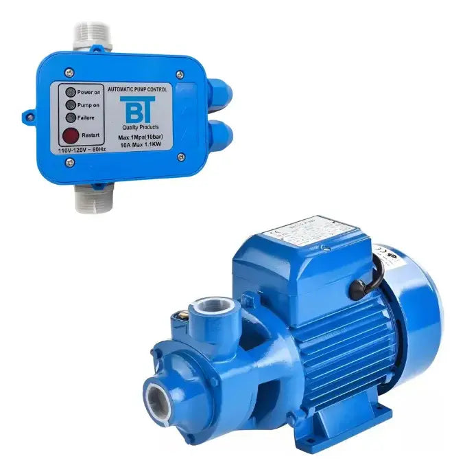 KIT BOMBA DE AGUA 0.5HP 220V + CONTROLADOR DE PRESIÓN AUTOMÁTICO.