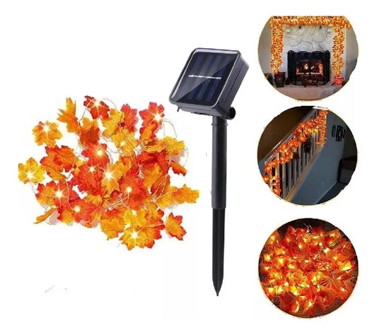 LUCES LED SOLARES CÁLIDAS 30 LED 10M IP65 - GUIRNALDA EXTERIOR PARA JARDÍN