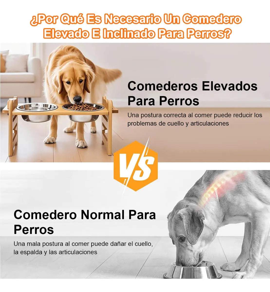 COMEDERO ELEVADO AJUSTABLE PARA MASCOTAS CON 2 PLATOS DE ACERO INOXIDABLE