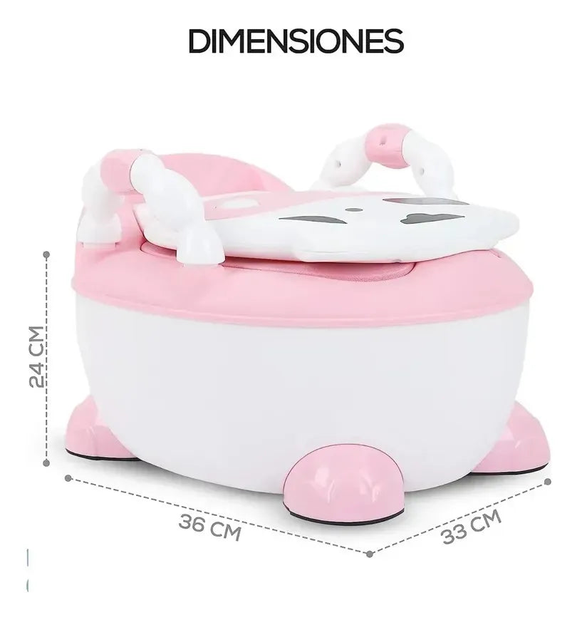 PELELA BACINICA BAÑO INFANTIL VAQUITA CON COJÍN BLANDO -COLOR ROSA