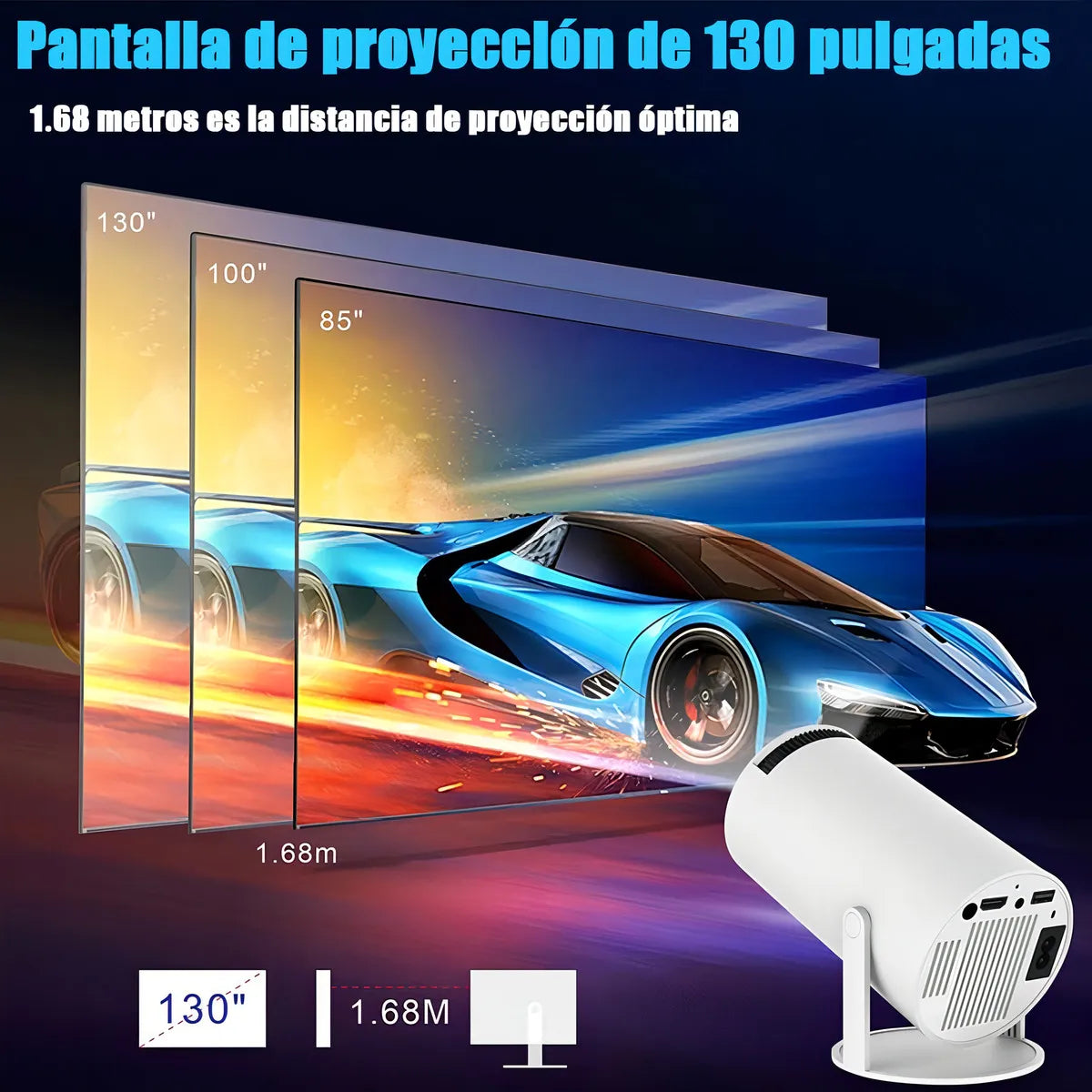PROYECTOR PORTÁTIL HY300 ULTRA HD 4K WIFI BLUETOOTH