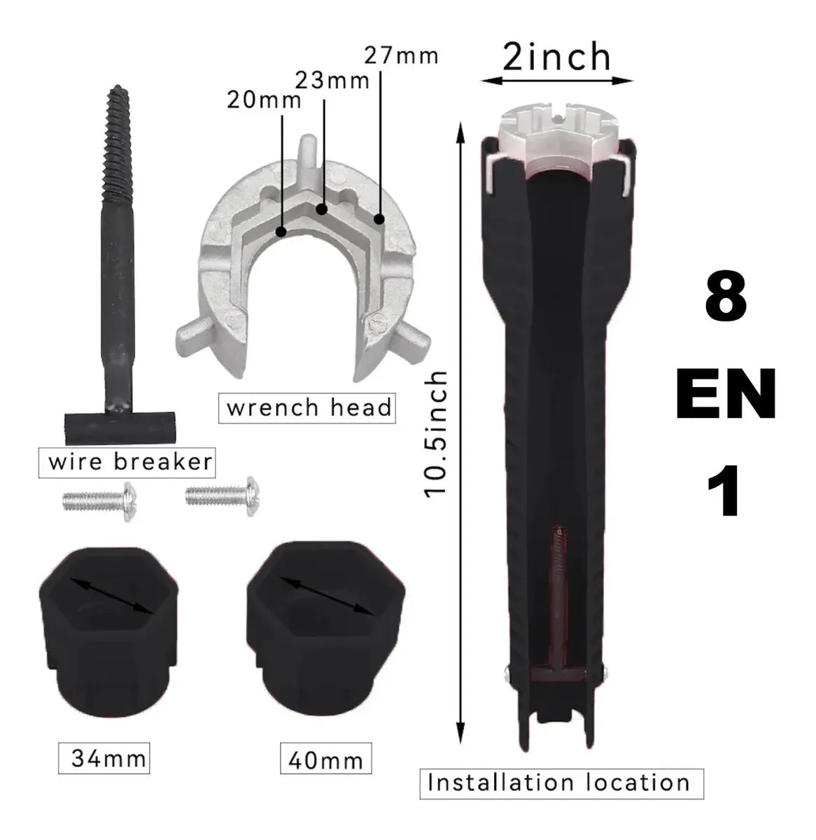 LLAVE AJUSTABLE GASFITERÍA MULTIUSO FLEXIBLE DESAGUE COCINA ROJA