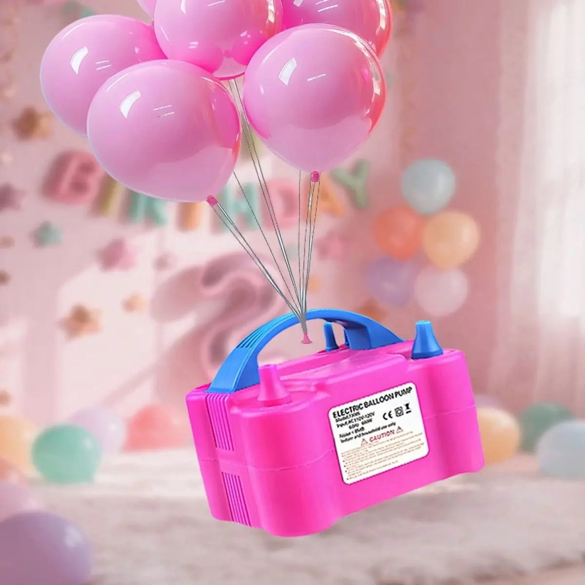 INFLADOR DE GLOBOS ELÉCTRICO PARA FIESTAS Y CUMPLEAÑOS