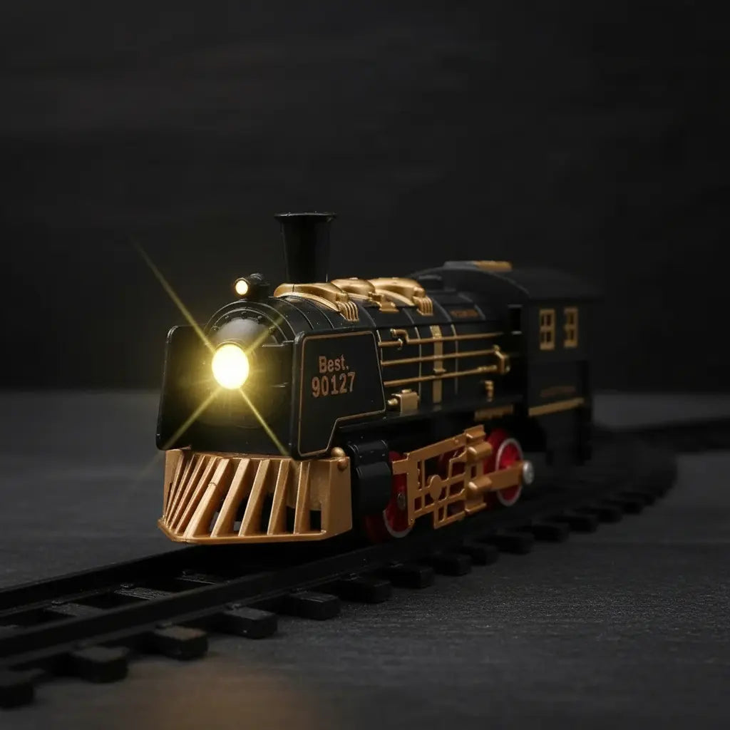 TREN DECORATIVO NAVIDAD COLGANTE O PISO 4 VAGONES CON LUCES Y SONIDO PVC