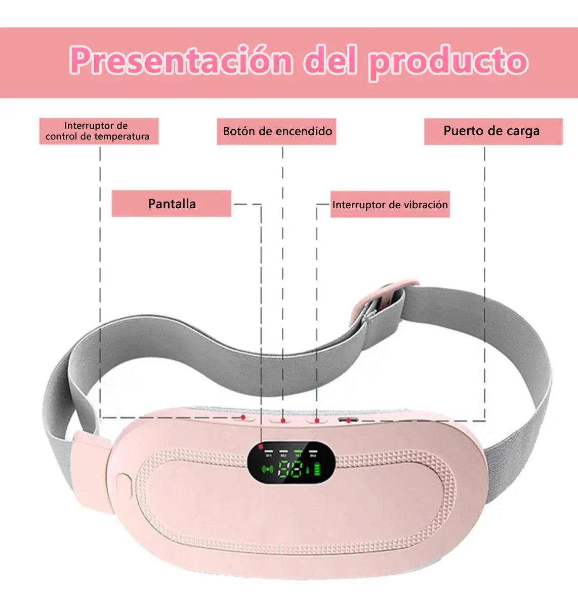 PACK CINTURÓN PARA DOLOR MENSTRUAL CON CALOR + ANTIFAZ PARA DORMIR 3D