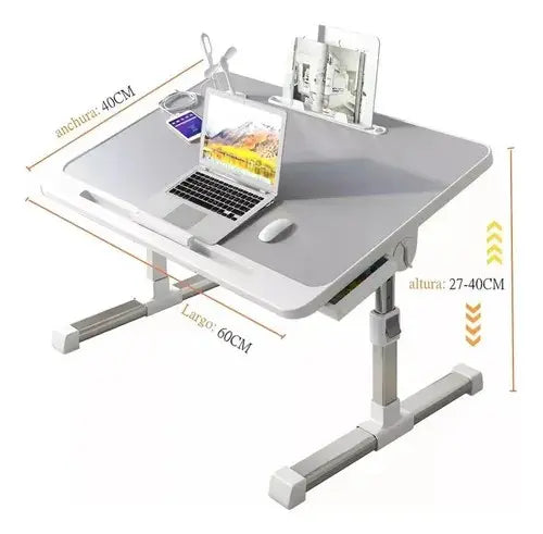 MESA PLEGABLE REGULABLE PARA COMPUTADORA 60X40CM PARA CAMA