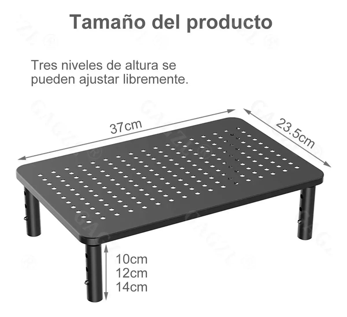 BASE SOPORTE MONITOR 3 ALTURAS AJUSTABLE PORTÁTIL PARA PC