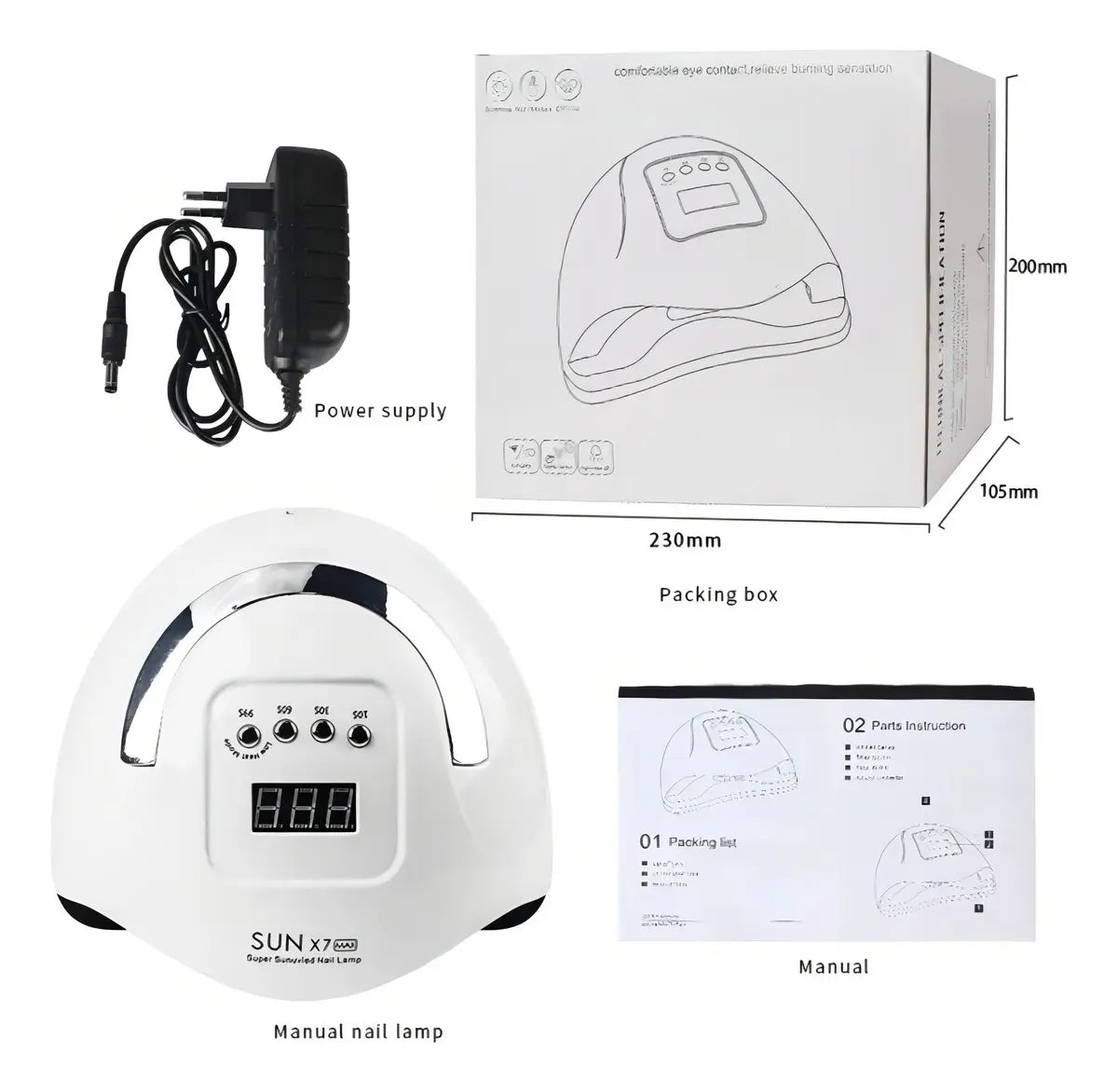 SECADOR DE UÑAS UV/LED PROFESIONAL 180W - LÁMPARA PARA MANICURE