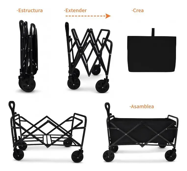 CARRITO PLEGABLE 100KG MULTIUSO CAMPING Y COMPRAS
