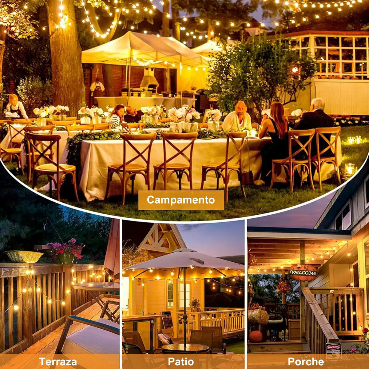 GUIRNALDA SOLAR DE LUCES LED EXTERIOR 25 BOMBILLAS 7,65 M CON CONTROL REMOTO