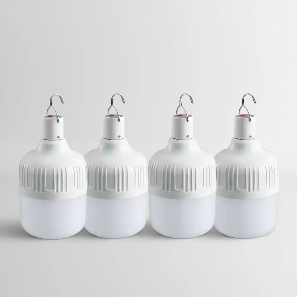 X4 LÁMPARAS RECARGABLES USB PARA CAMPING - AMPOLLETAS LED DE EMERGENCIA