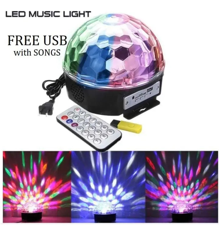 BOLA DISCO RÍTMICA LED PARA FIESTAS - LUCES RGB CON EFECTO CARRETE