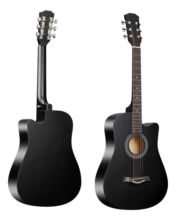 GUITARRA ACÚSTICA NEGRA 38" + KIT COMPLETO (8 ACCESORIOS)